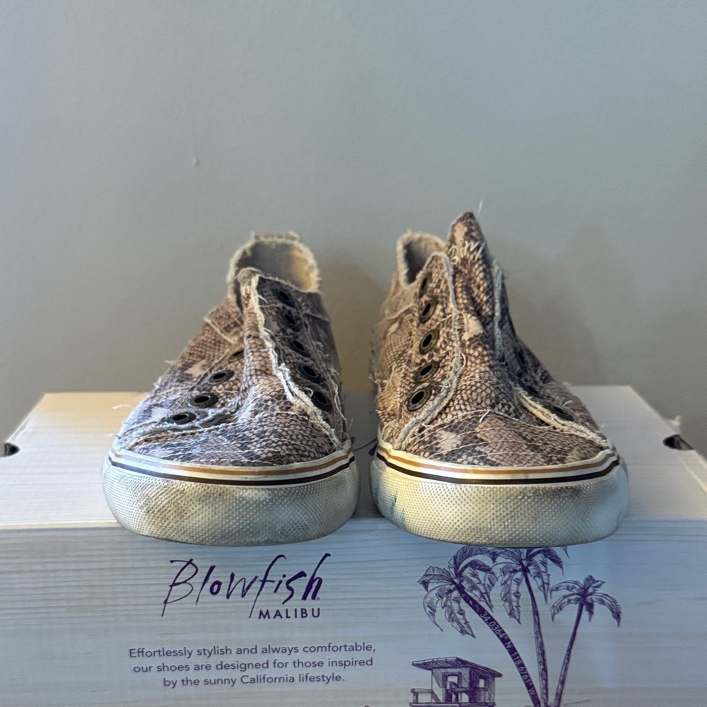 Blowfish Textured Snake Print Slip-On Sneakers